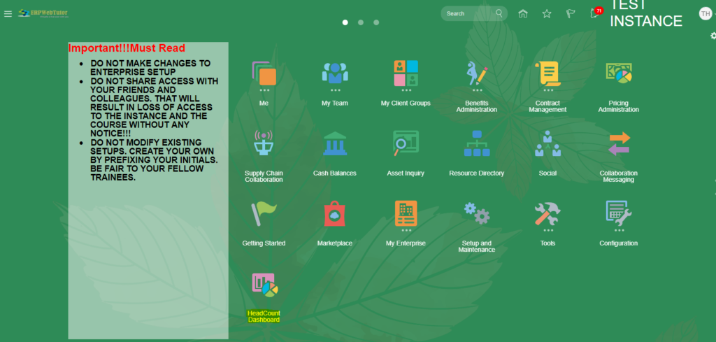 Access dashboard report from springboard page in Fusion Applications